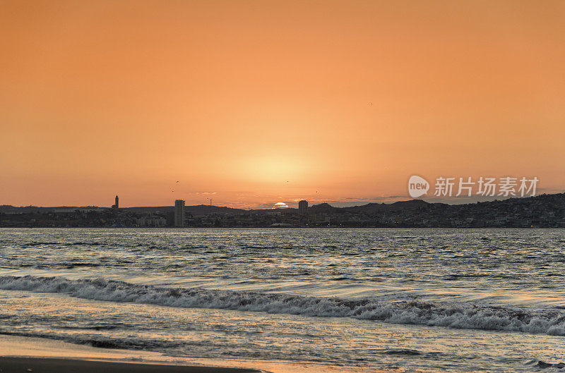 日落在La Serena, Coquimbo, Chile